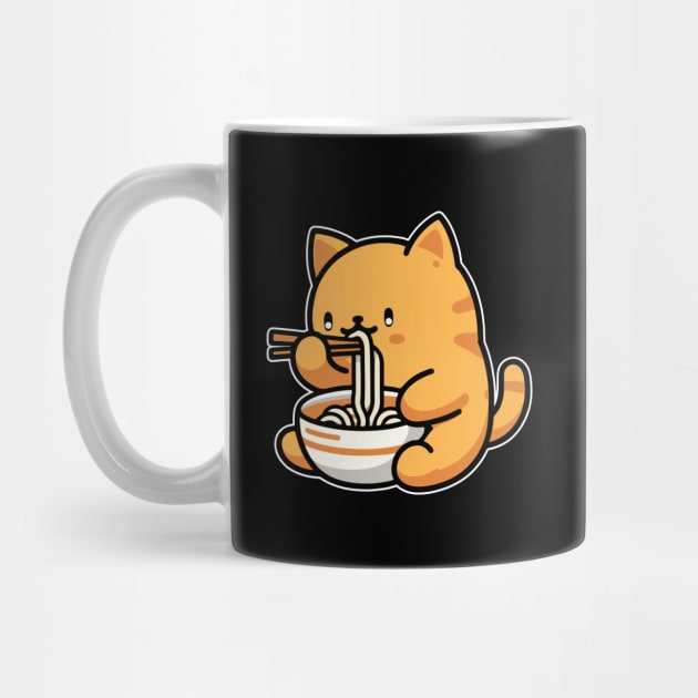 Cat eating Ramen by WAADESIGN